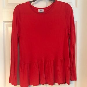 Old Navy Red Peplum Top